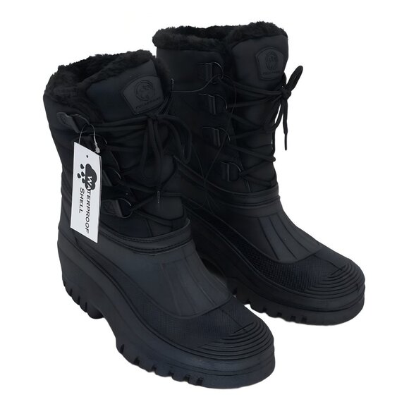 Polar Range Men\'s Decker Faux Fur Snow Boots Black Size 10 main image 4